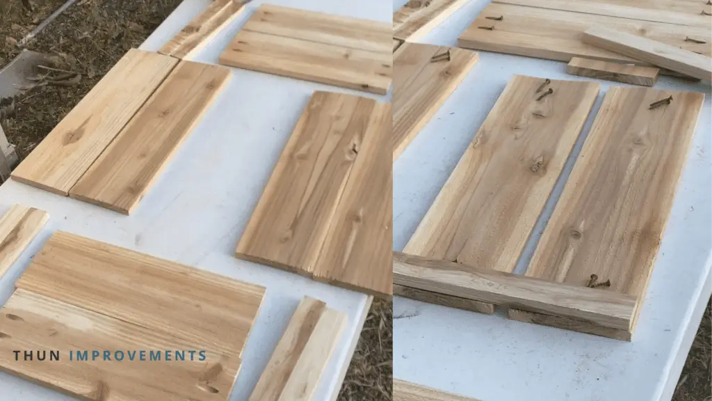 how to make a planter box - after cutting your material, assemble it together with the pocket hole sides going on the inside.